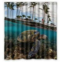 Hellodecor morska kornjača za zavjese od poliestera tkanina kupaonica Ukrasna veličina zavjesa