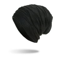 Qcmgmg Unise Beanie Hat Slouchy Fleece obložio žetke i kape i kape kabel kabela čvrsta boja lubanje