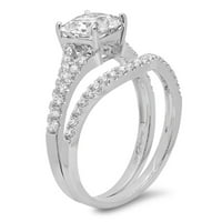 3. CT princeza Cut originalni kultivirani dijamant VS1-VS J-K 14K bijelo zlato Angažman za vjenčanje