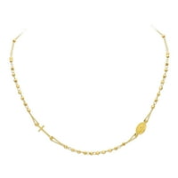 Welingsile 14k žuto zlato Polirano Guadalupe Fashion Rosario Rosary ogrlica - 18 + 0,5