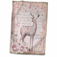Ilustracija 3drose jelena i ruža u mekim pastelnim bojama - ručnik, by