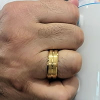 Tungsten Carbide pozlaćeni četkica sa poliranim središtem Groove prsten 12