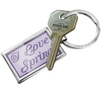 Keychain I Love Spring Purple Uskrs Trellis