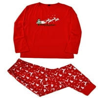 Prednjeg swwalk-a Božićni print Sleep Set Winter Casual Loove vrhovi + hlače Xmas Slatka pidžama porodična