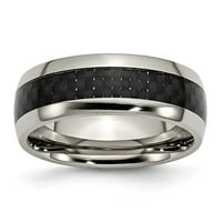 Grey Titanium prsten za prsten za vjenčanje crni ugljični vlakni