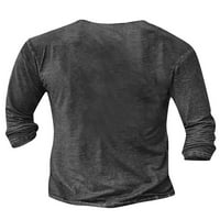 Glookwis muške 3D print T majice mišić Basic Tee modna casual majica V Cross Bluza Tors tamno siva 3xl