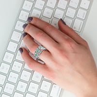 Chaolei prsten za žene Veličina Modni slojeni zeleni dragulj dijamant OpenWork prsten cirkon prsten