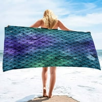 Mermaid ručnik za plažu Mekani tanki mikrofiber Bazen Travel Baund ručnik za kupanje Brzo suho upijajuća