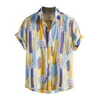 Muška havajska majica s kratkim rukavima dolje Vintage Aloha košulje Havajska ležerna tiskana majica