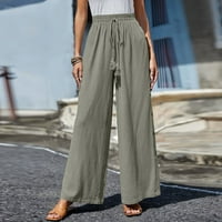 Gacuwne pantalone za žene Ljeto široke nogu hlače opuštene fit duge hlače salonske pantalone Strappy