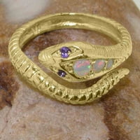 Britanska napravljena 10k žuto zlato Opal & Amethyst prsten ženski prsten opcije - veličine opcija -