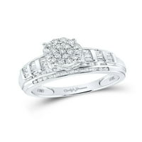 Zlatna zvjezdica 10kt bijeli zlatni okrugli dijamantni klaster mladenka za venčani prsten za vjenčanje