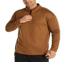 Dugi rukav majica Pulover vrhove za muškarce jesen zimske casual labav Henley majica Tee Basic Basic