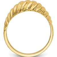 14k žuto zlato polirani prsten s kratkim kupolima napravljen u Sjedinjenim Državama R313