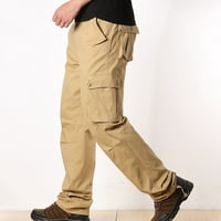 Muški povremeni srednji struk čvrste boje Multi džepovi na otvorenom ravne pantalone za noge