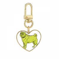 Žuti crtani pse ilustracija uzorka zlatni kvotni privjesak za ključeve