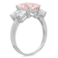 4CT smaragdni rez ružičasti simulirani dijamant 14k bijelo zlatni godišnjica Angažman kamena prstena