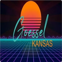 Goessel Kansas Vinil Decal Stiker Retro Neon Dizajn