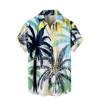 Muške haljine majice muškarci Havajske casual ljetne košulje s kratkim rukavima odštampano na plažu