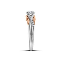 Dijamantna princeza 14kt Bijela zlatna okrugla Diamond Solitaire mladenka za vjenčanje za angažman prsten