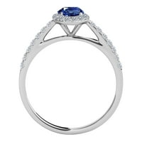 Aonejewelry Aone nakit 10K zlatni prirodni dijamantni prsten sa 0. Carat ovalni oblik safir i dijamanti