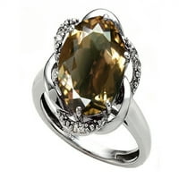 Tommaso Design Oval 12x originalni dimni kvarcni prsten u KT bijeloj zlatu veličine 5. Odrasli za odrasle