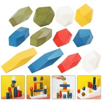 Drveni složeni kamenje blokiralo je igračke za igračke djece igara za slaganje drvenih građevinskih