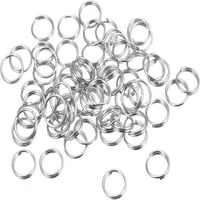 Dvostruke petlje Split Prstenovi, mali okrugli dijelovi prstenaste prstene za izradu DIY zanata, srebrni