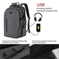 Mosiso 15.6 17.3 Laptop ruksak vodootporan protiv krađe Business Travel College School Top torba s USB