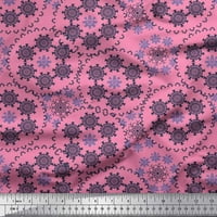 Soimoi Silk tkanina Snowflake umjetnička tkanina za ispis sa dvorištem široko