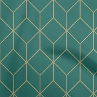 Onuone svilene tabby teal zelene tkanine Geometrijski šivaći zanatske projekte Tkanini otisci sa dvorištem