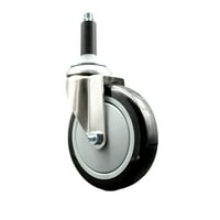 Servisni kotač marke od nehrđajućeg čelika Svjetlosni širenje STEM CADER Crno-poliuretanski kotač i