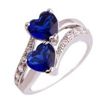 Prstenovi za žene Jedinstvene dvostruke srčane duge vječne angažovačke prstene za djevojke