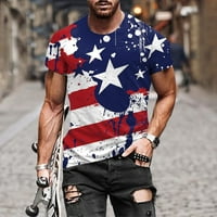 Pyju muns patriotic majica kratkih rukava 4. jula zvijezde i pruge Print majice Lagana komforna košulja