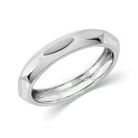 Za vas Ženska udobnost fit obični prsten za vjenčanje u 14K bijelom čvrstom zlatu, veličina prstena-9.5