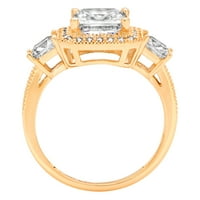 3.1ct Princess Cut White Sapphire 18K žuta zlatna godišnjica Angažovane kamene prstene veličine 10.5