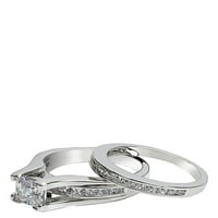Njegova i njena nehrđajuća čelika princeza vjenčani prsten i klasični vjenčani vezni ženski veličine
