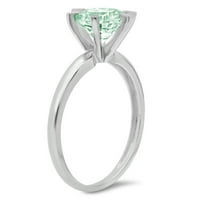 3CT okrugli rez zeleni simulirani dijamant 18k bijelo zlato graviranje godišnjice Angažovanje vjenčanog