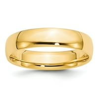 14k žuti zlatni prsten za vjenčanje Comfort LTW Fit veličine 11.5