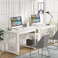 Tribesigns 78 dugačka dugačka stola, dvostruki računalni uredski stol sa redama, bijela