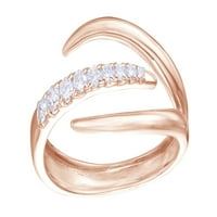 Bijeli prirodni dijamantski prsten za kandžu u zlatu od 10k