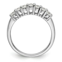 Čvrsta 14k bijelo zlato sedam kamena dijamantski vjenčani prsten sa CZ CZ CUBIC cirkonia veličine 8