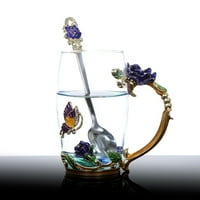 Staklena čaša, staklena šolja za kafu Višenamjenski čaj BPA-enamel cvijet se ne koristi za poklon za