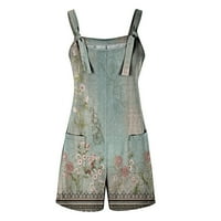 Jumpsuitsi za žene Modni labav bagerjski remen Mini topsuits sa džepnim ljetnim trendi marmotalnim print