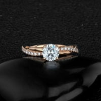 Žene okrugli Rhinestone Inlaid Twist Finger Ring Wedding Angažovanje nakita