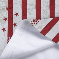 Ženski bluze Ženski ležerni dan za neovisnost kratkih rukava Ispiši okrugli vrat majica na vrhu Navy