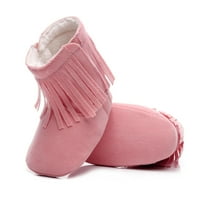 Djevojke za djecu Mekane plišane tassele čizme za snijeg tople pamučne prve šetače cipele