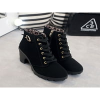 Colisha Womens Blok Heels Boot Casual Cleone Boine SIDE Zip zimske čizme Ženske kopče cipele za kaiševe