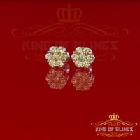 King of Bling's Beli srebrni sterling 2,06ct kubični cirkonijski hip hop cvjetni ženske minđuše