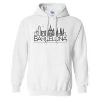 Skyline Barcelona Hoodie dukserica unise 2x-velika bijela